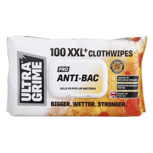 UltraGrime Pro Anti-Bac Wipes (Pack of 100)