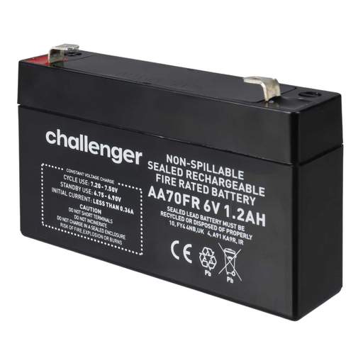 Challenger 1.2Ah 6V Fire Rated VRSLA Battery