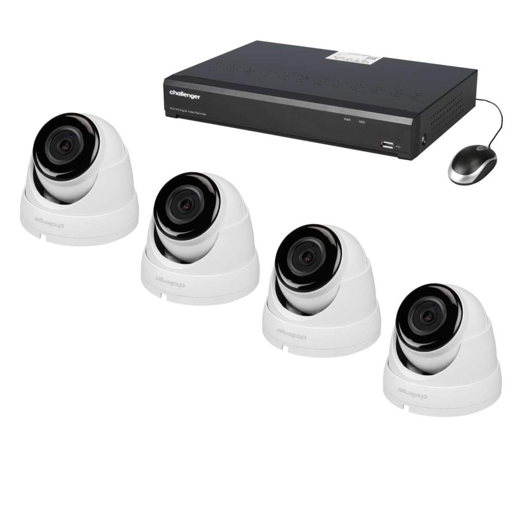 Challenger 4 Channel 4 White AHD Dome Cameras 5MP HD 1TB CCTV Kit