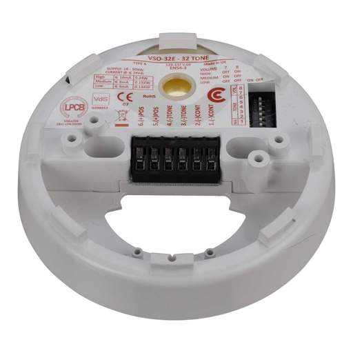 Cranford Controls 24V DC 4 Tone Platform Base Sounder White