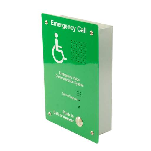 Firesafe Type B Handsfree Refuge Outstations Flush Mount Green