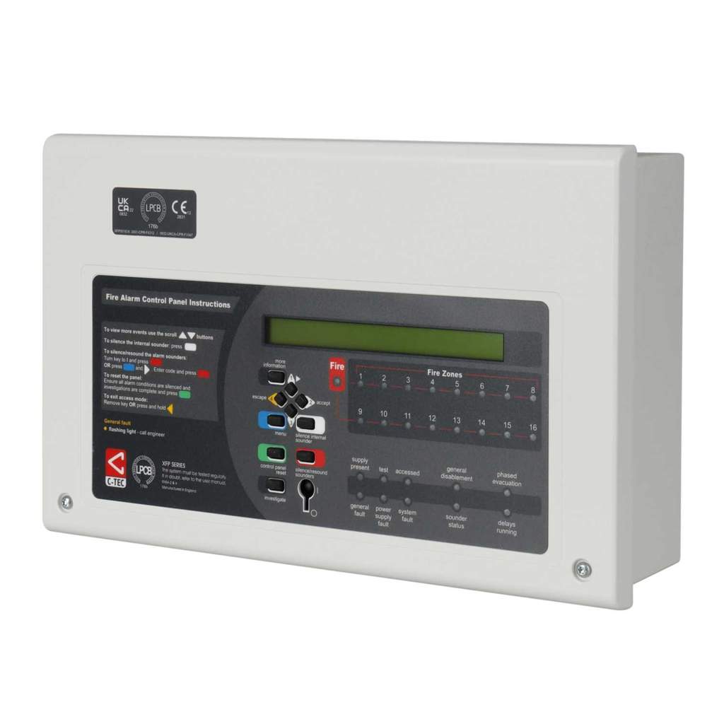 C-Tec Single Loop 16 Zone Analogue Addressable Fire Control Panel