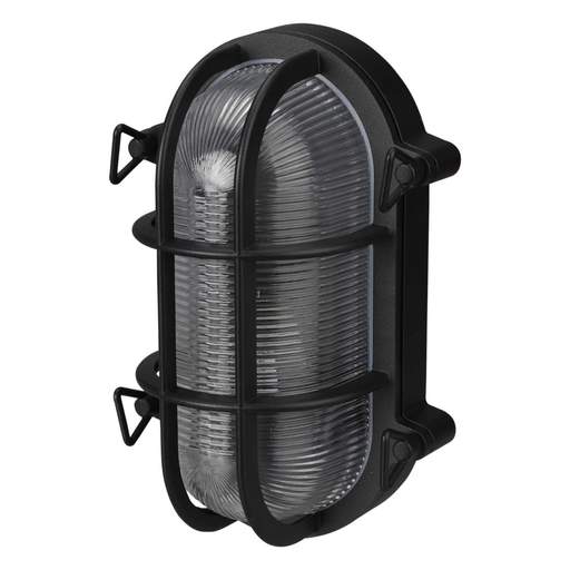 Firstlight Turin ES/E27 Oval Bulkhead Black