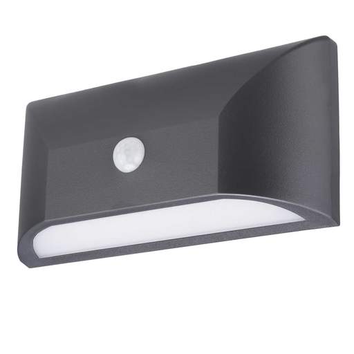 Firstlight Mission 6W LED Resin Wall Light with PIR Graphite 3000K