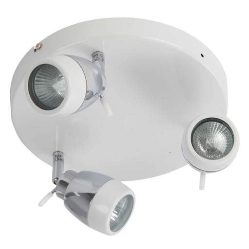 Firstlight Marine 3 Light Flush White and Chrome