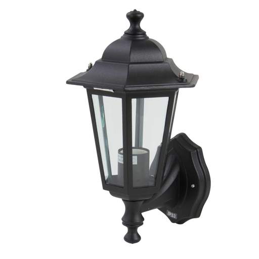 Firstlight 6 Panel 230V ES GLS Uplight Outdoor Lantern Black