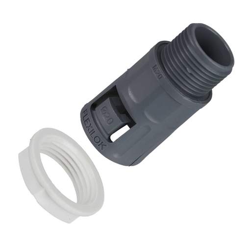 Flexicon FPPFLK-CP20G 20mm IP66 Polyprop Gland and Locknut Grey (Pack of 10)