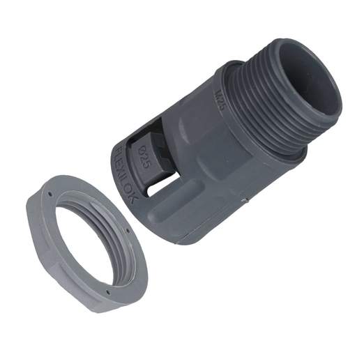 Flexicon FPPFLK-CP25G 25mm IP66 Polyprop Gland and Locknut Grey (Pack of 10)