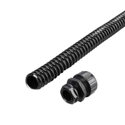 Atkore Koreflex 20mm Spiral Re-Inforced Flexible Conduit Pack Black (10m Reel and 10 Glands)