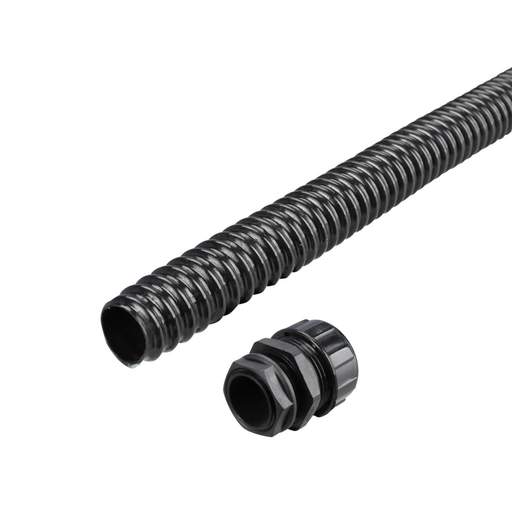 Atkore Koreflex 25mm Spiral Re-Inforced Flexible Conduit Pack Black (10m Reel and 10 Glands)