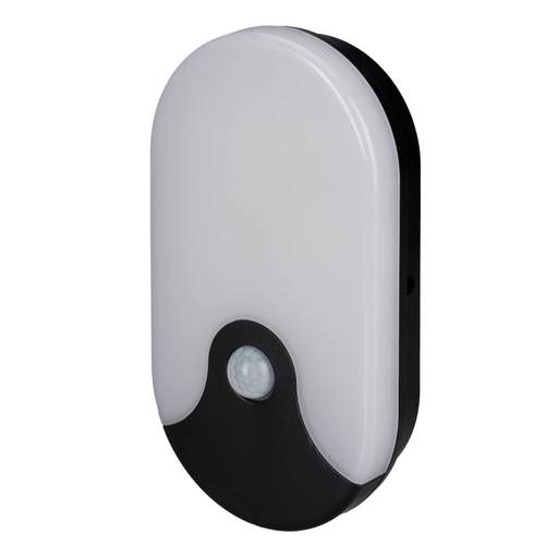 Forum Turus 15W LED Tri-Colour Oval Bulkhead with PIR Black