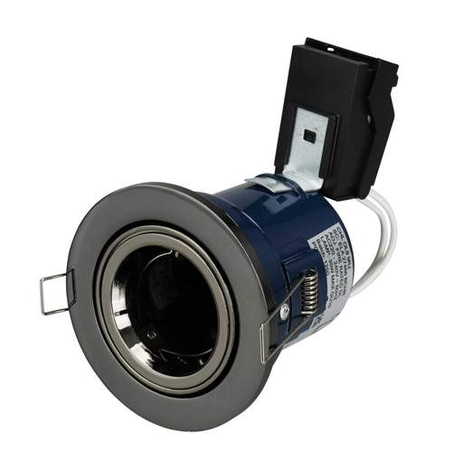 Forum Yate GU10 Fire Rated Adjustable Downlight Black Chrome