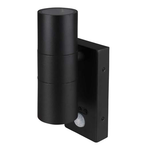 Forum Leto 2 GU10 Up / Down Wall Light with PIR Black IP65