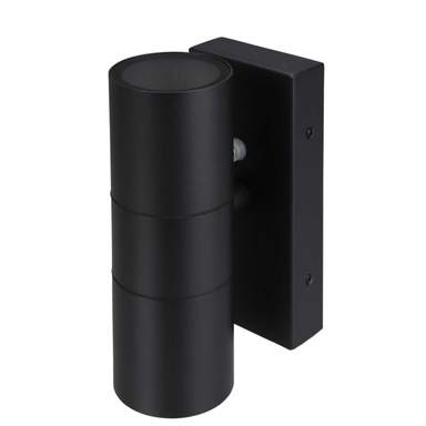Forum Leto 2 GU10 Up / Down Wall Light with Photocell Black IP65 (ZN ...