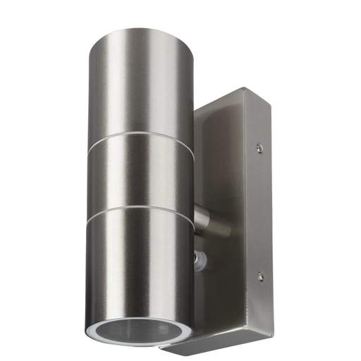 Forum Leto 2 GU10 Up / Down Wall Light with Photocell Stainless Steel IP65