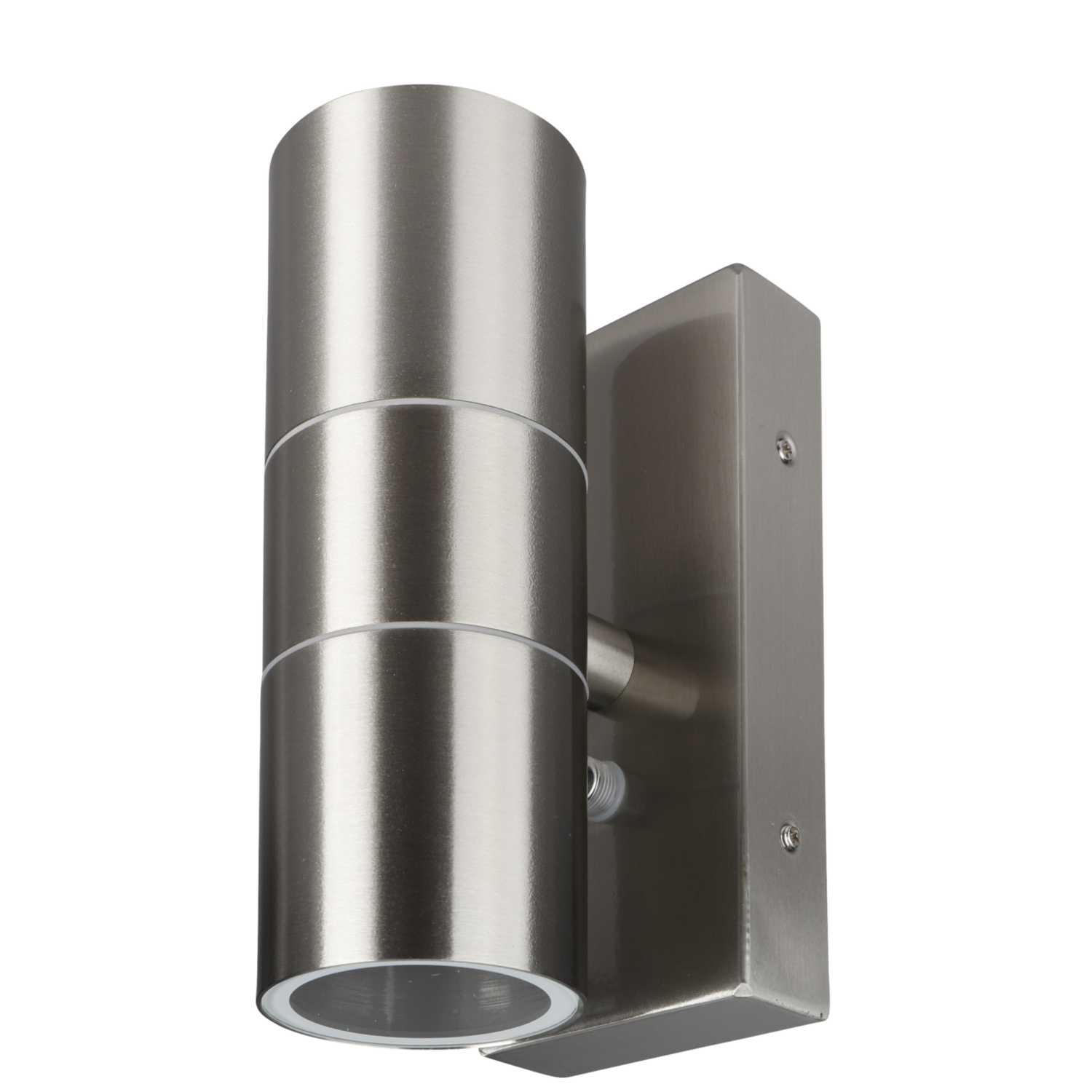 Forum Leto 2 GU10 Up / Down Wall Light with Photocell Stainless Steel ...