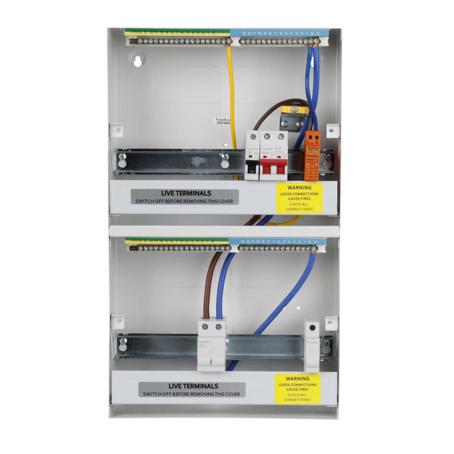 Fusebox 21 Way Consumer Unit with 100A Main Switch and Type 2 SPD