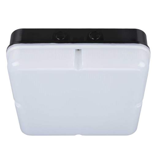 Fusion QUAD 16W LED Tri-Colour Emergency Square Bulkhead Black / Opal