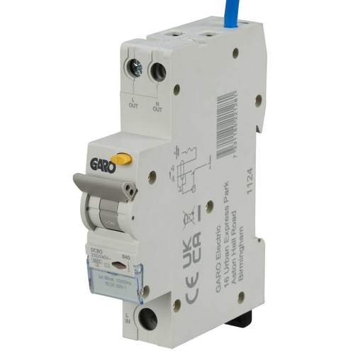 Garo 40A Double Pole 1 Module B Curve 6kA 30mA Compact Type A RCBO ...