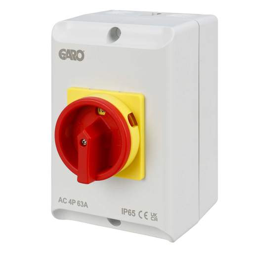 Garo 63A 4 Pole Rotary Isolator Switch IP65