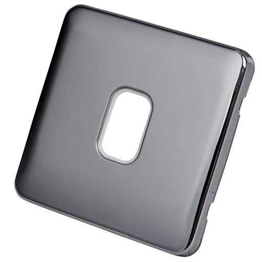 Schneider Lisse Deco 1 Gang Grid Plate Screwless White Insert Polished Chrome