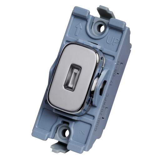 Schneider Lisse Deco 20A 2 Way Key Grid Switch Polished Chrome