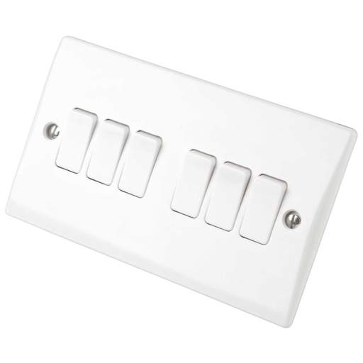 Schneider GET Ultimate 10A 6 Gang 2 Way Switch
