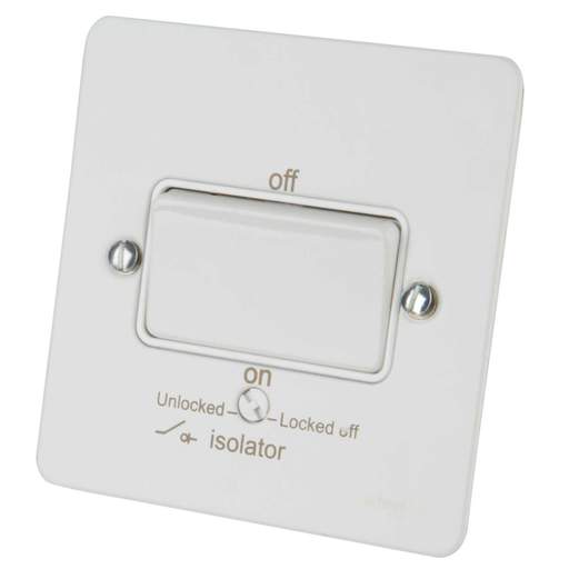 Schneider GET Ultimate Flat Plate 16A Triple Pole Fan Isolator Switch White Insert Painted White