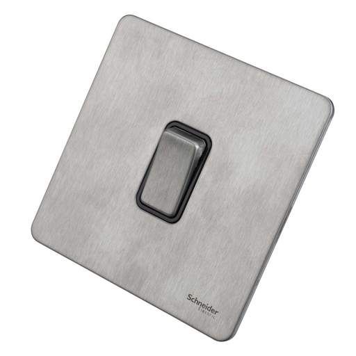 Schneider GET Ultimate 20A DP Screwless Switch Black Insert Stainless Steel