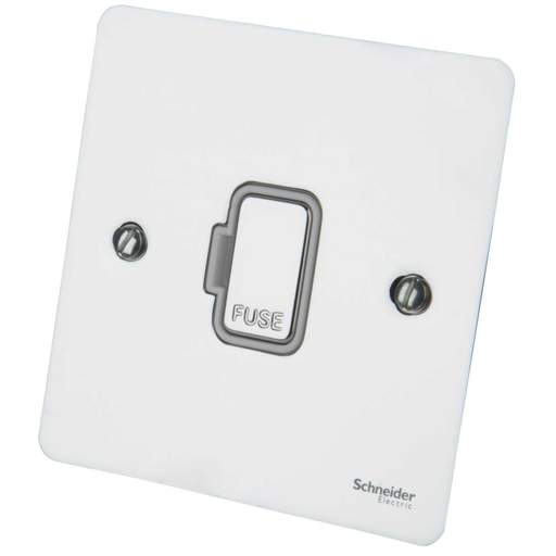 Schneider GET Ultimate 13A Unswitched Fused Spur White Insert Polished Chrome