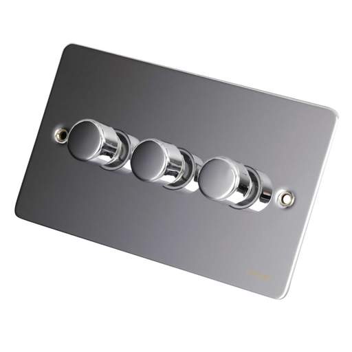 Schneider GET Ultimate 250W/VA 3 Gang 2 Way Dimmer Switch Polished Chrome