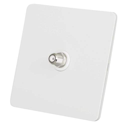 Schneider GET Ultimate 1 Gang Screwless Satellite Socket White Insert Painted White