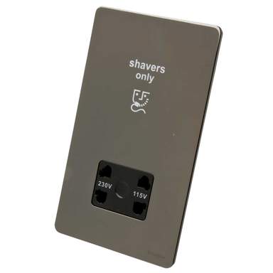 Schneider GET Ultimate Dual Voltage Screwless Shaver Socket Black ...