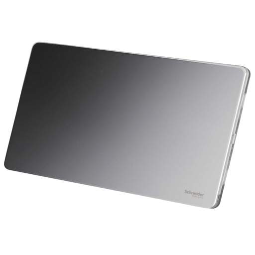 Schneider GET Ultimate 2 Gang Screwless Blank Plate Polished Chrome