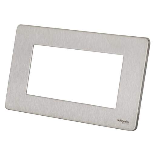 Schneider GET Ultimate 2 Gang 4 Module Screwless Face Plate Stainless Steel