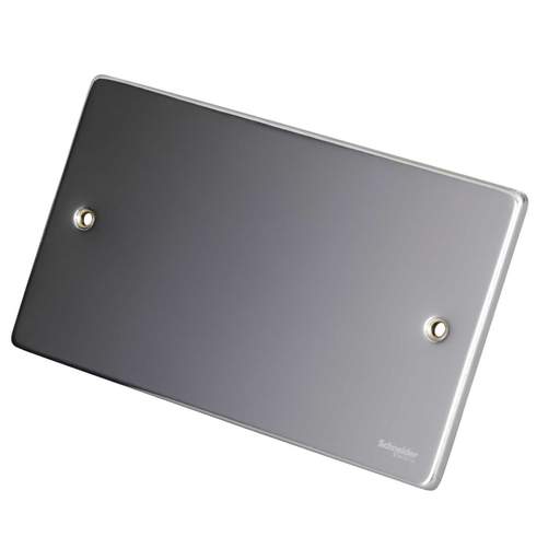 Schneider GET Ultimate 2 Gang Blank Plate Polished Chrome
