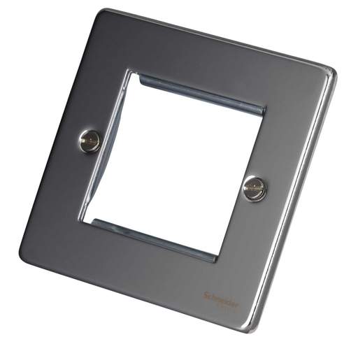 Schneider GET Ultimate 1 Gang 2 Module Face Plate Polished Chrome
