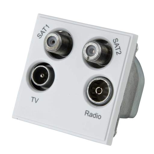 Schneider GET Ultimate TV/FM Sat 1/Sat 2 Quadplexer Euro Module White