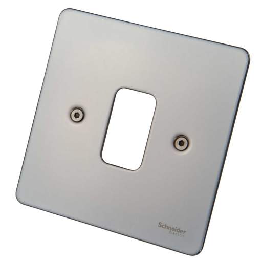 Schneider GET Ultimate 1 Gang Grid Front Plate Black Nickel