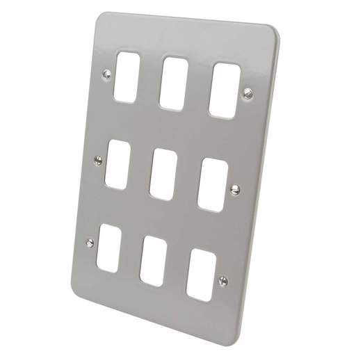 Schneider GET Ultimate 9 Gang Grid Front Plate Metal Clad