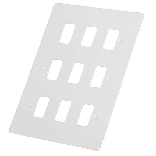 Schneider GET Ultimate 9 Gang Grid Front Plate Painted White