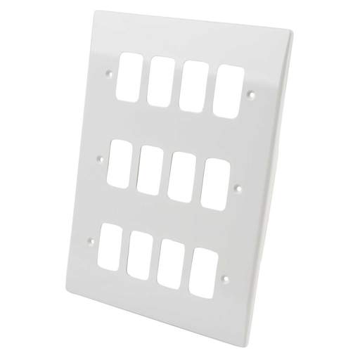 Schneider GET Ultimate 12 Gang Grid Face Plate White