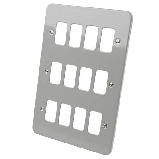 Schneider GET Ultimate 12 Gang Grid Front Plate Metal Clad