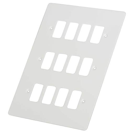 Schneider GET Ultimate 12 Gang Grid Front Plate Painted White