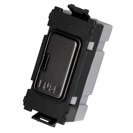 Schneider GET Ultimate 13A Grid Fuse Unit Black Nickel Black Insert