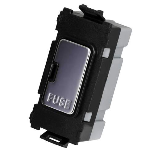 Schneider GET Ultimate 13A Grid Fuse Unit Mirror Steel Black Insert