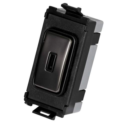 Schneider GET Ultimate 20A 2 Way Grid Key Switch Black Nickel Black Insert