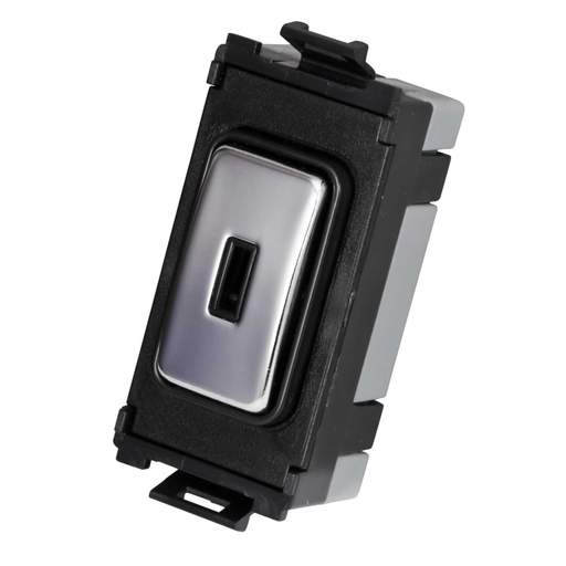 Schneider GET Ultimate 20A 2 Way Grid Key Switch Mirror Steel Black Insert