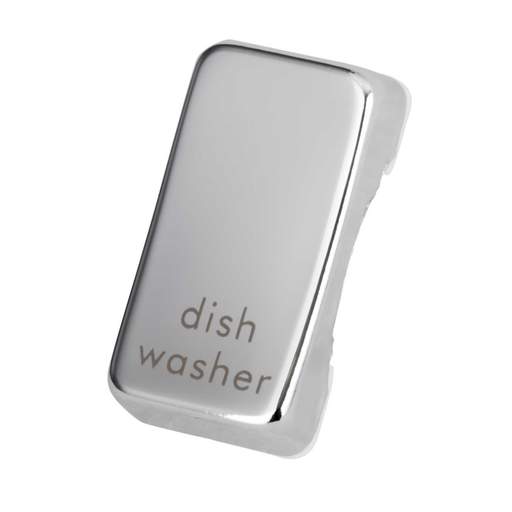 Schneider GET Ultimate Grid Switch Rocker Cap marked Dishwasher Mirror Steel (Pack of 6)