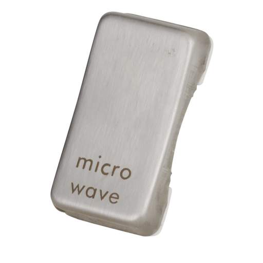 Schneider GET Ultimate Grid Switch Rocker Cap marked Microwave Stainless Steel (Pack of 6)